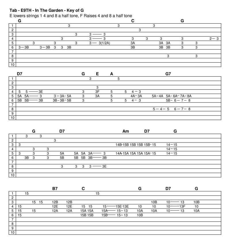 In The Garden E9th Tab With Audio File The Steel Guitar Forum